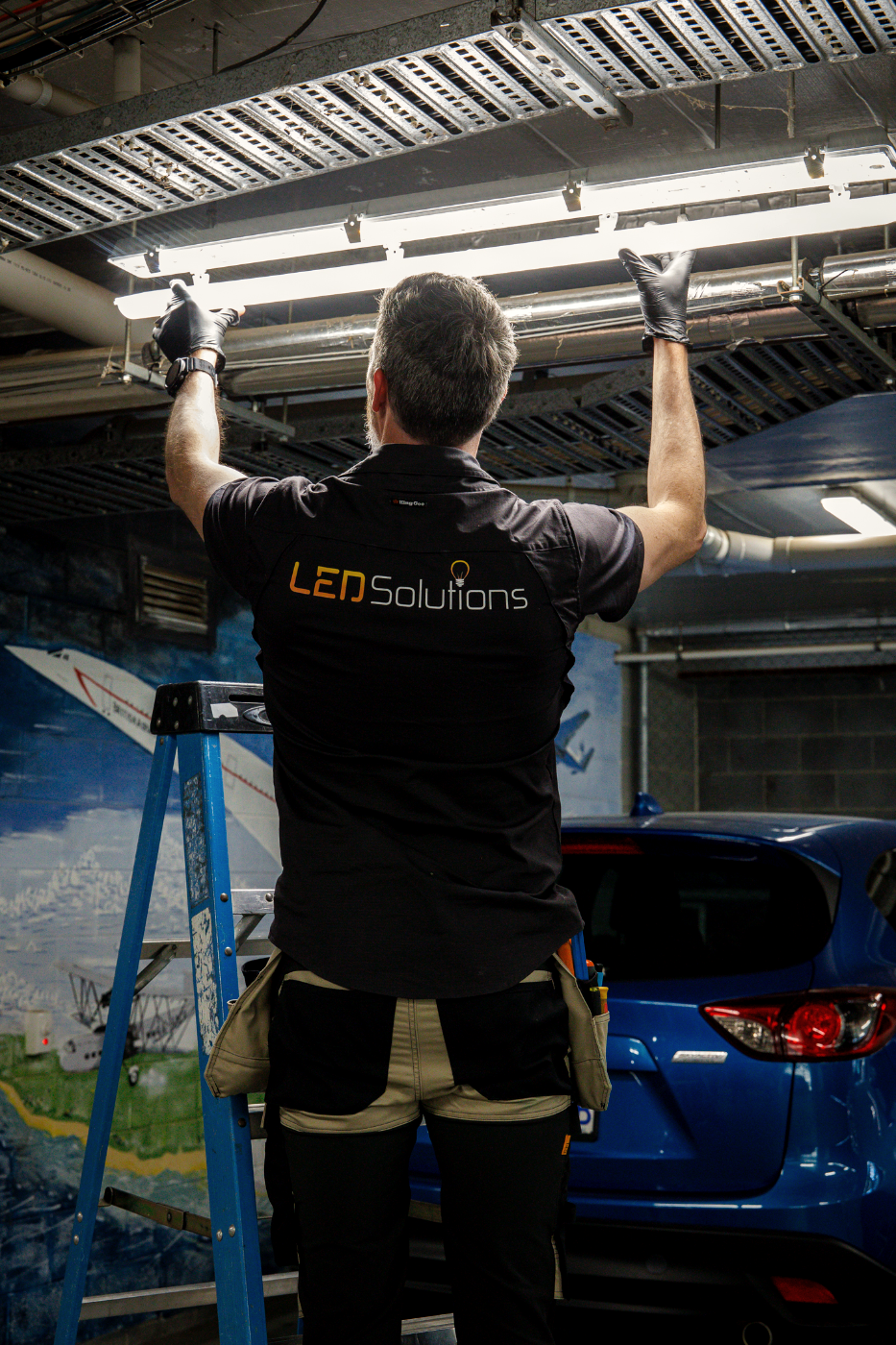 LED lighting in a commercial carpark